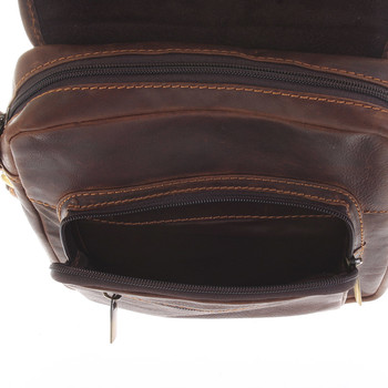 Luxusná kožená pánska taška hnedá - Sendi Design Heliodoros