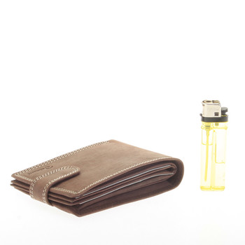 Pánska kožená hnedá peňaženka - Delami 8945