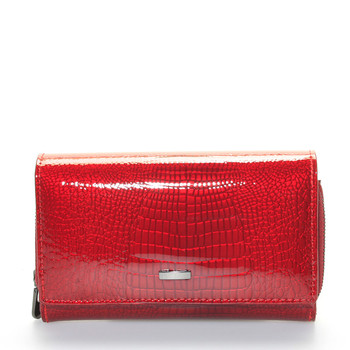 Dámska módna kožená lakovaná peňaženka červená - LOREN Ianthe