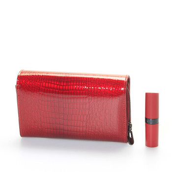 Dámska módna kožená lakovaná peňaženka červená - LOREN Ianthe