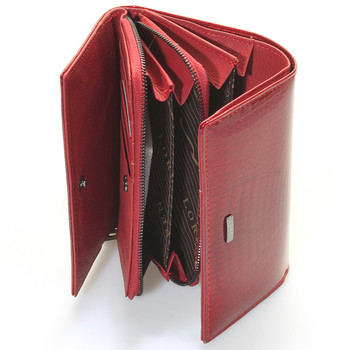 Dámska módna kožená lakovaná peňaženka červená - LOREN Ianthe