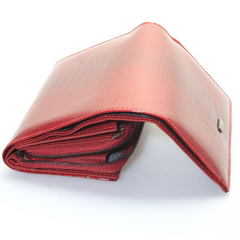 Dámska módna kožená lakovaná peňaženka červená - LOREN Ianthe