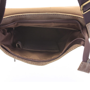 Svetlohnedá elegantná crossbody kožená taška - Delami 1172