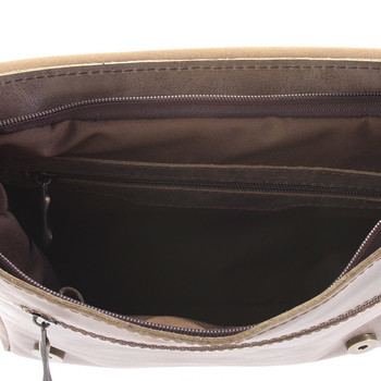 Svetlohnedá elegantná crossbody kožená taška - Delami 1172