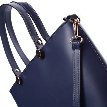 Dámska kožená kabelka tmavo modrá - ItalY Elza