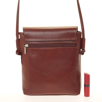 Dámska kožená crossbody kabelka hnedá - ItalY Tamia
