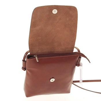Dámska kožená crossbody kabelka hnedá - ItalY Tamia