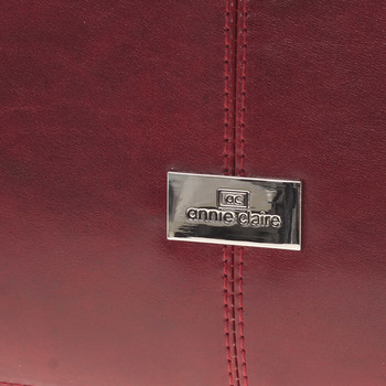 Pevná luxusná dámska vínová kožená aktovka - Annie Claire Boom