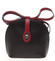 Malá dámska čierno červená kožená crossbody kabelka - ItalY Zerena