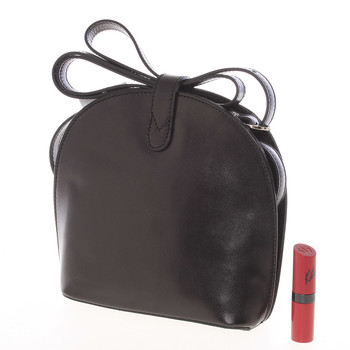 Malá dámska čierna kožená crossbody kabelka - ItalY Zerena