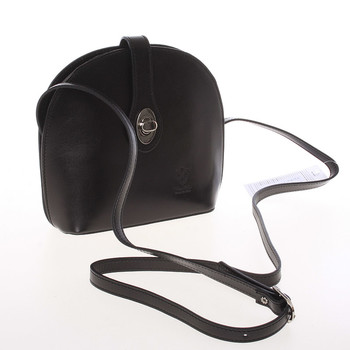 Malá dámska čierna kožená crossbody kabelka - ItalY Zerena