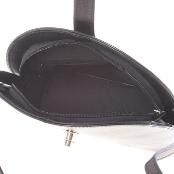 Malá dámska čierna kožená crossbody kabelka - ItalY Zerena