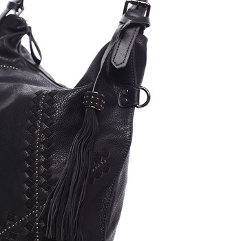 Originálna dámska čierna kabelka s odleskem- MARIA C Gelasia