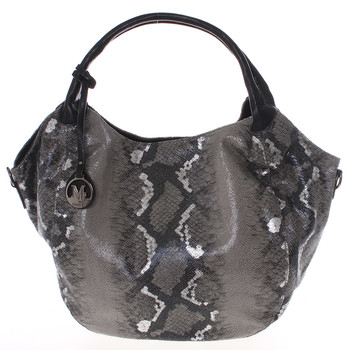 Veľká dámska čierna kabelka v štýle hadej kože - MARIA C Halcyon