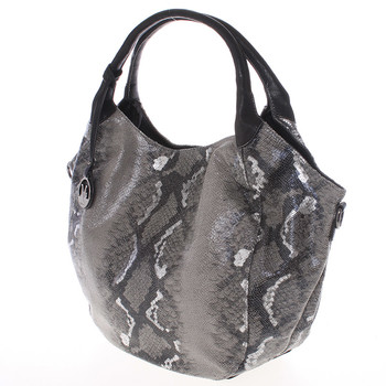 Veľká dámska čierna kabelka v štýle hadej kože - MARIA C Halcyon