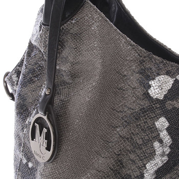 Veľká dámska čierna kabelka v štýle hadej kože - MARIA C Halcyon