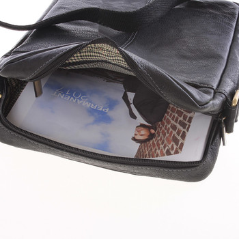 Elegantná pánska kožená taška cez rameno čierna - Sendi Design Turner