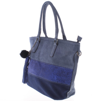 Veľká módna dámska modrá kabelka cez rameno - MARIA C Gamma