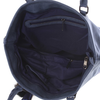 Veľká módna dámska modrá kabelka cez rameno - MARIA C Gamma