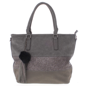 Veľká módna dámska šedá kabelka cez rameno - MARIA C Gamma