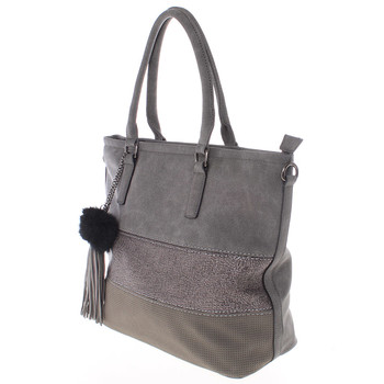 Veľká módna dámska šedá kabelka cez rameno - MARIA C Gamma