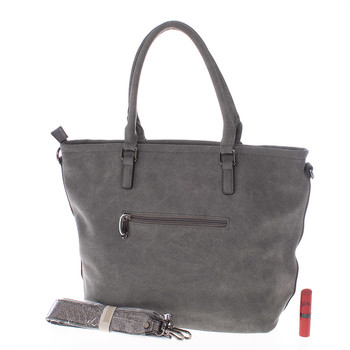 Veľká módna dámska šedá kabelka cez rameno - MARIA C Gamma