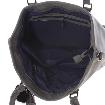 Veľká módna dámska šedá kabelka cez rameno - MARIA C Gamma