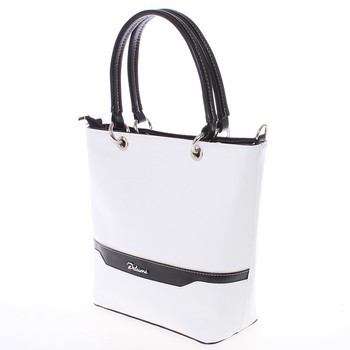 Elegantná dámska kabelka bielo čierna saffiano - Delami Samanta
