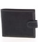 Pánska kožená čierna prešívaná peňaženka - Delami 8945