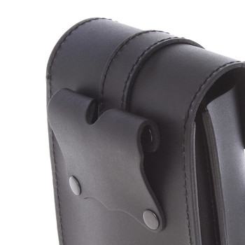 Pánska čierna kožená vrecko na opasok - Greis Gerr