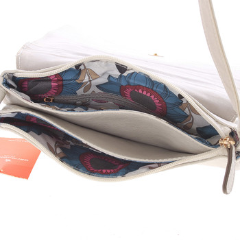 Módna dámska crossbody kabelka krémovo šedá - David Jones Azarrine