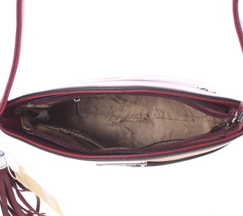 Luxusná menšia červeno vínová crossbody kabelka - Silvia Rosa Kalika