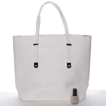 Elegantná perforovaná biela kabelka s organizérom - David Jones Cambria