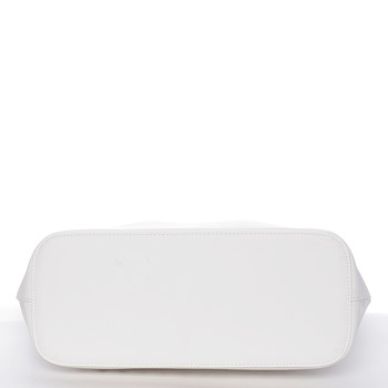 Elegantná perforovaná biela kabelka s organizérom - David Jones Cambria