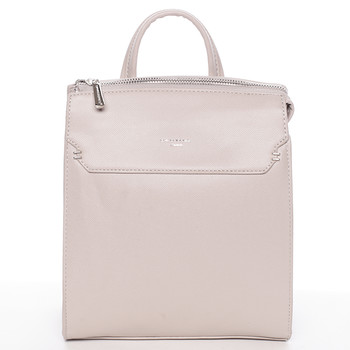 Dámsky pevný moderný batoh tmavo béžový - David Jones Leandros