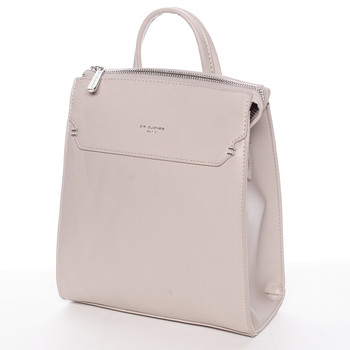 Dámsky pevný moderný batoh tmavo béžový - David Jones Leandros