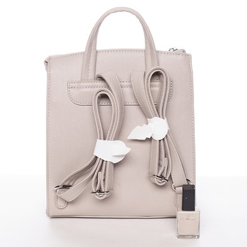 Dámsky pevný moderný batoh tmavo béžový - David Jones Leandros