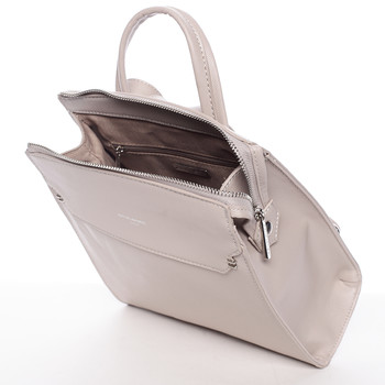 Dámsky pevný moderný batoh tmavo béžový - David Jones Leandros