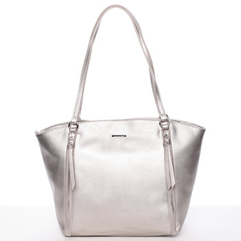 Luxusná dámska kabelka cez rameno strieborná - David Jones Lenore