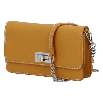 Malá dámska crossbody kabelka tmavožltá - David Jones Leklis