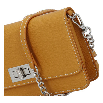 Malá dámska crossbody kabelka tmavožltá - David Jones Leklis