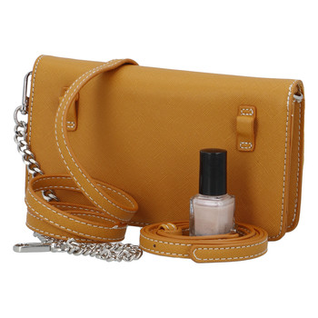 Malá dámska crossbody kabelka tmavožltá - David Jones Leklis