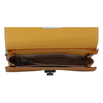Malá dámska crossbody kabelka tmavožltá - David Jones Leklis