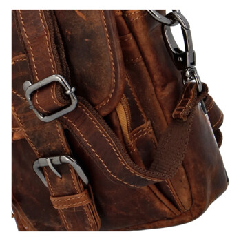 Pánska kožená crossbody taška camel - GreenWood Kristifer