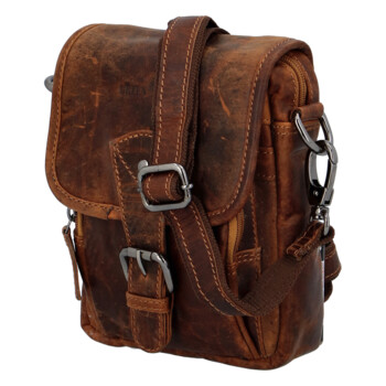 Pánska kožená crossbody taška camel - GreenWood Kristifer