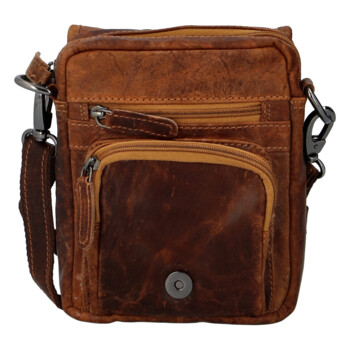 Pánska kožená crossbody taška camel - GreenWood Kristifer
