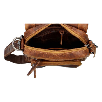 Pánska kožená crossbody taška camel - GreenWood Kristifer
