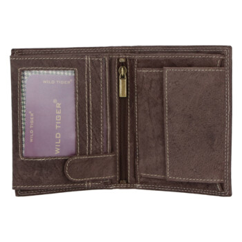 Pánska kožená peňaženka hnedá - Wild Piotr