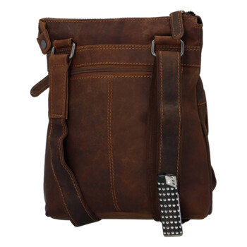 Pánska kožená crossbody taška hnedá - Greenwood Dafnes