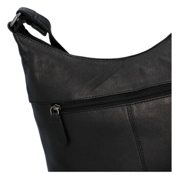 Dámska kožená kabelka cez rameno čierna - Greenwood Ammi